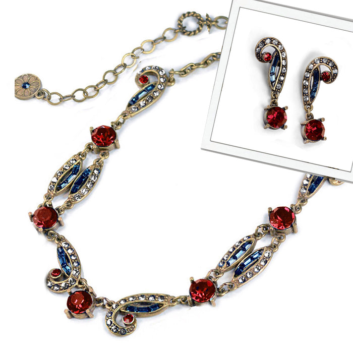 Red White & Blue Crystal Deco Earrings E1102-RWB