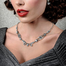 Load image into Gallery viewer, Art Deco Crystal Necklace and Earrings Set