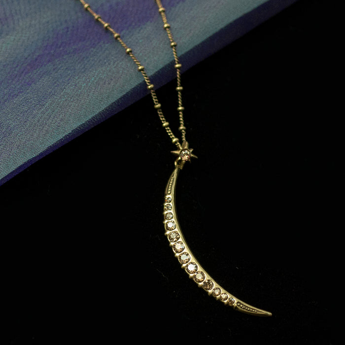 Half Moon Pendant Necklace N1627 - sweetromanceonlinejewelry