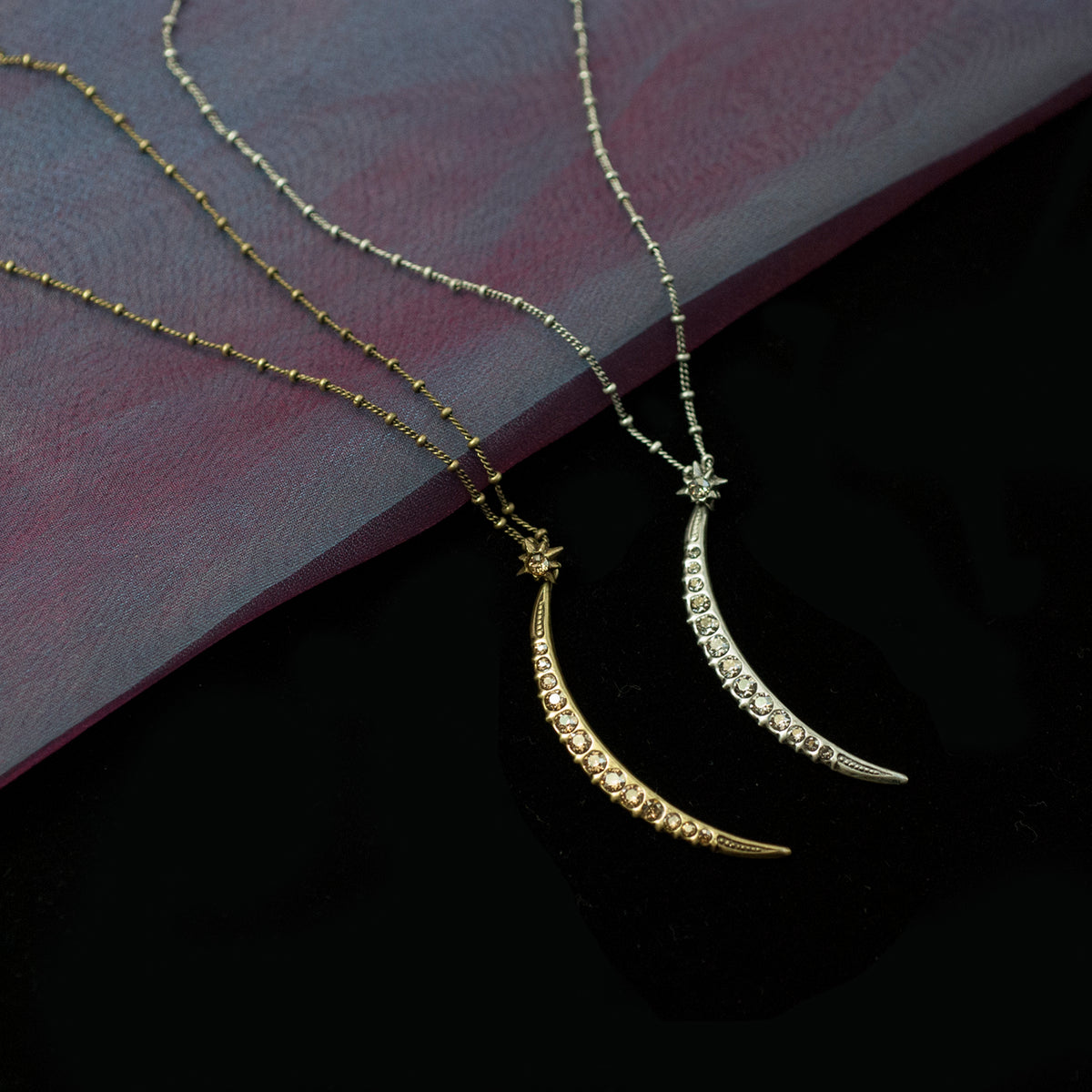 Half Moon Pendant Necklace N1627 - sweetromanceonlinejewelry