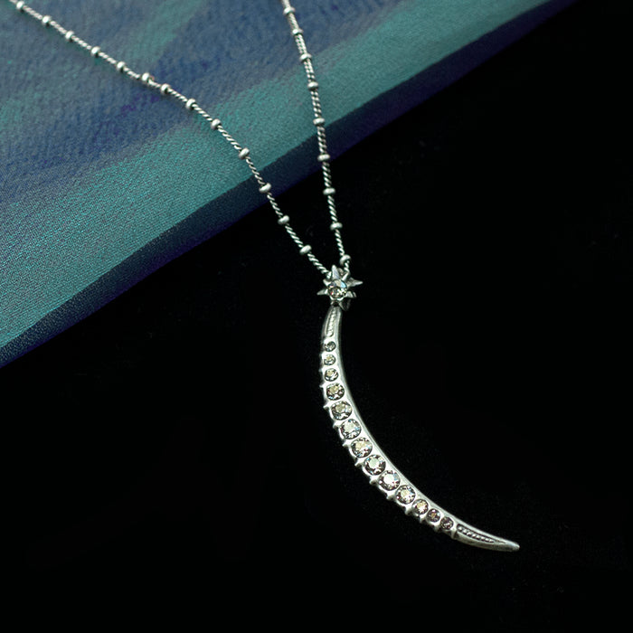 Half Moon Pendant Necklace N1627 - sweetromanceonlinejewelry