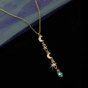 Star & Moon Y Necklace N1628 - sweetromanceonlinejewelry