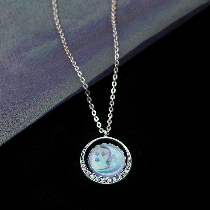 Iridescent Moon Necklace N1631 - sweetromanceonlinejewelry