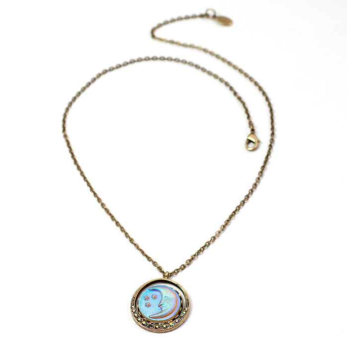 Iridescent Moon Necklace N1631 - sweetromanceonlinejewelry