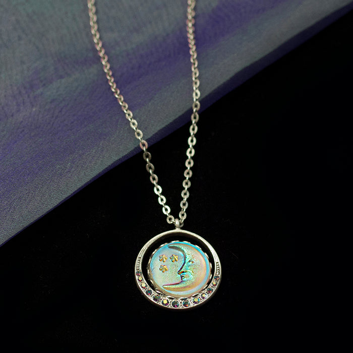 Iridescent Moon Necklace N1631 - sweetromanceonlinejewelry