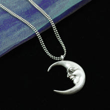 Load image into Gallery viewer, Man in a crescent Moon Necklace N1638 - sweetromanceonlinejewelry