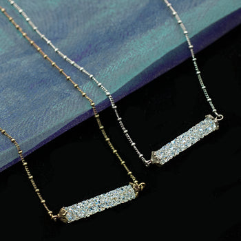 Crystal Rock Bar Necklace N1639 - sweetromanceonlinejewelry