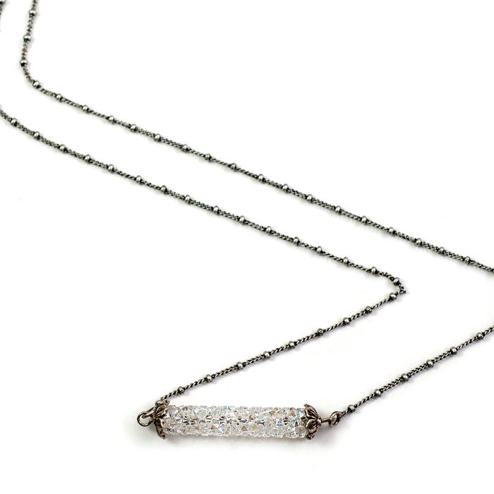 Crystal Rock Bar Necklace N1639 - sweetromanceonlinejewelry