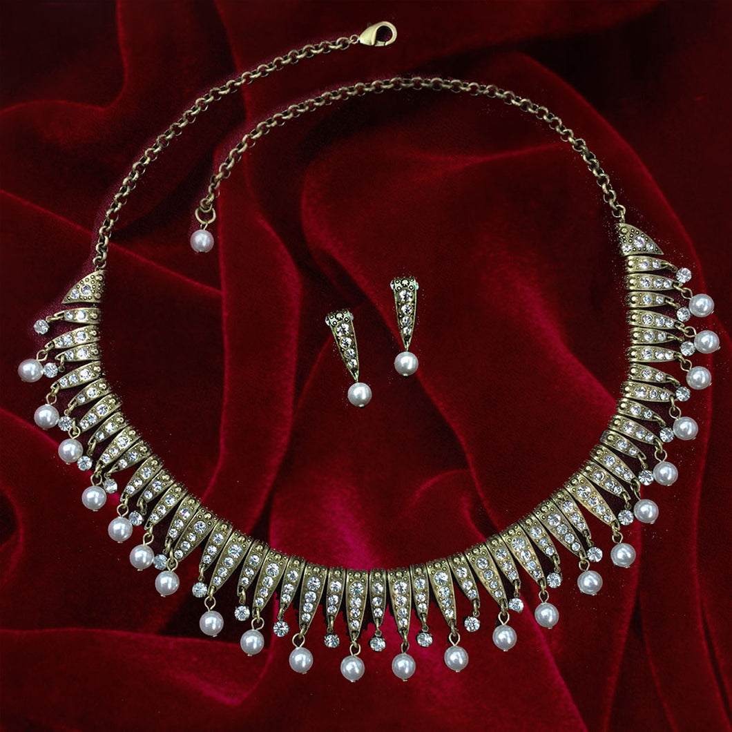 Vintage Art Deco Statement Necklace & Earrings Set