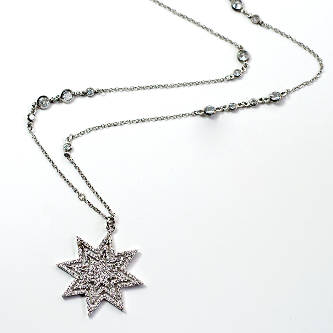 Star Blaze Necklace N1707 - sweetromanceonlinejewelry