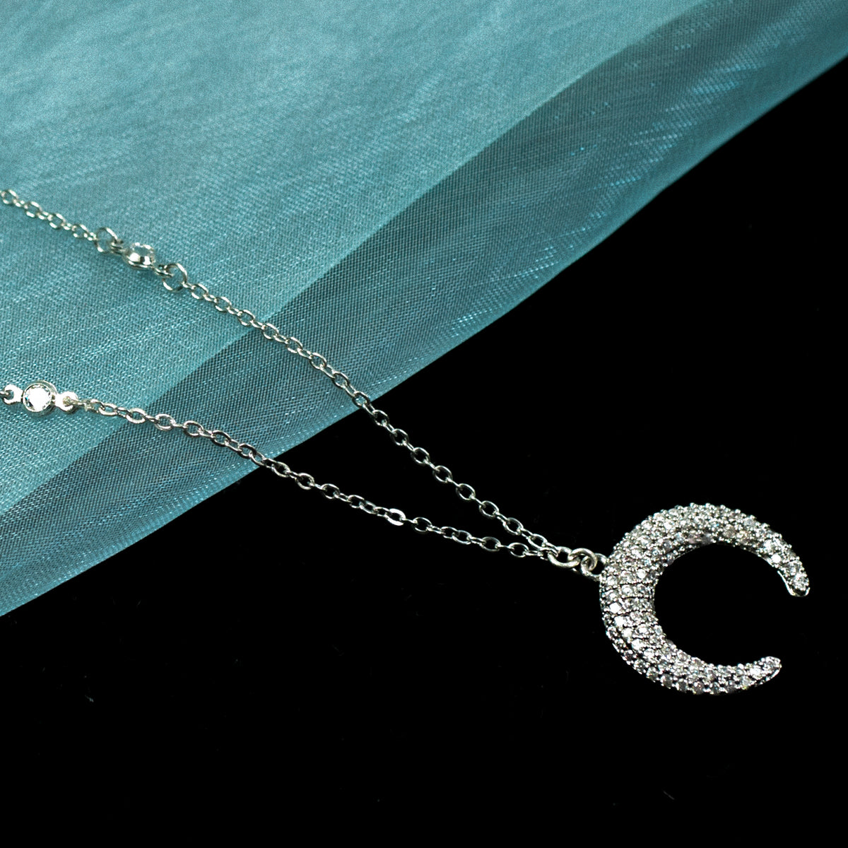 Mini Crescent Moon Necklace N1709 - sweetromanceonlinejewelry