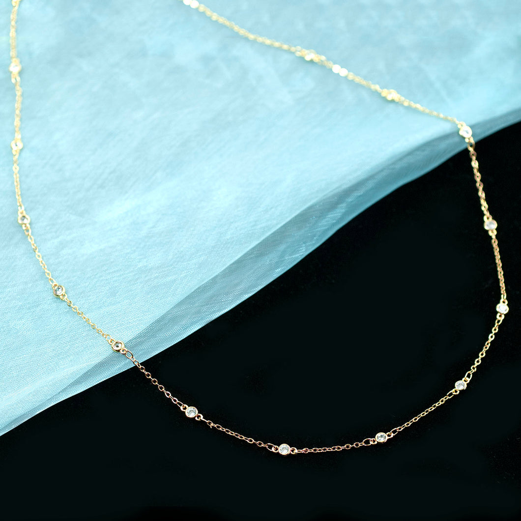 Crystal Chain Necklace N1710 - sweetromanceonlinejewelry