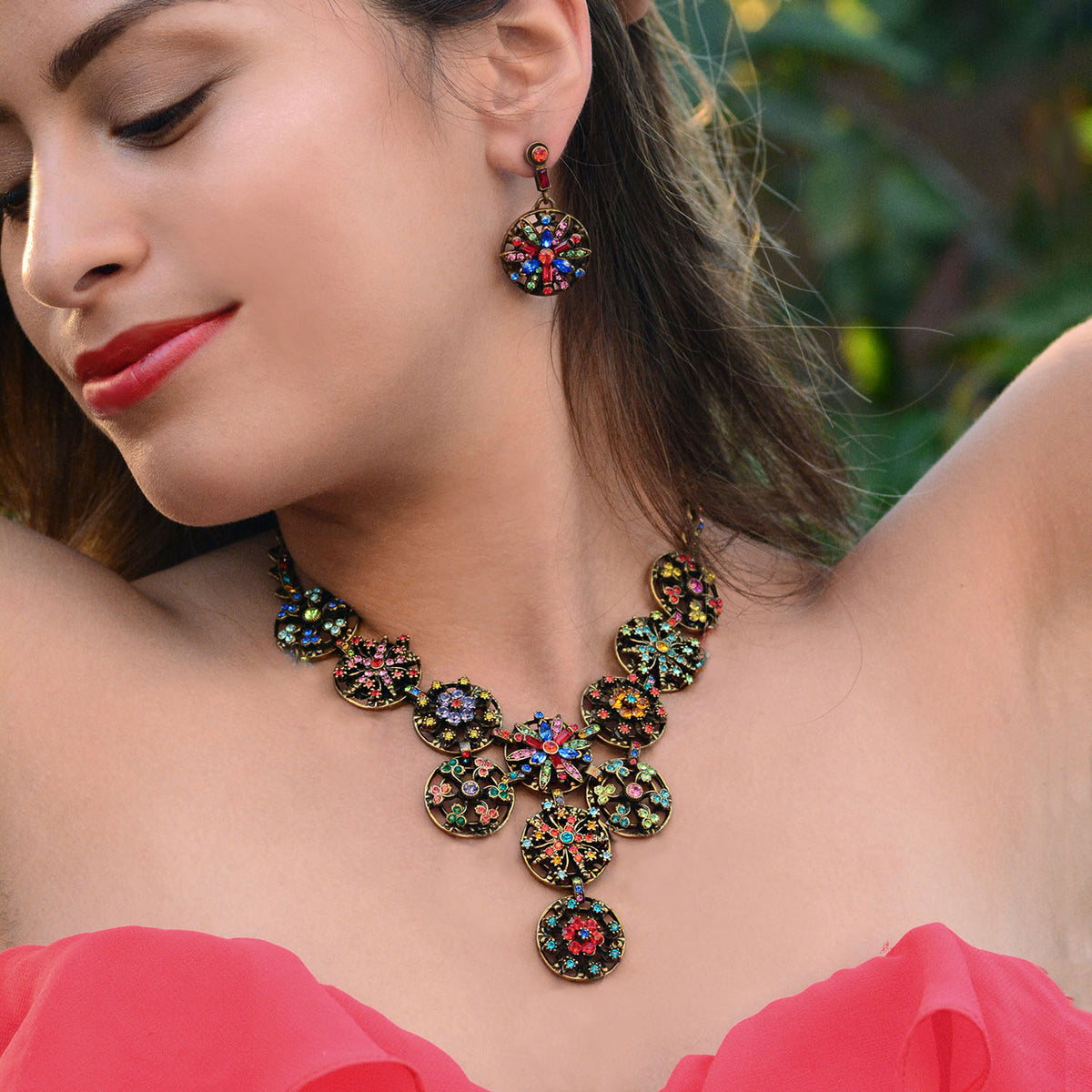 Calypso Rainbow Statement Necklace N499