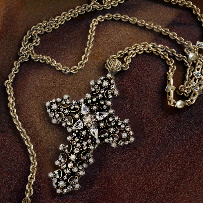 Lace Cross Necklace N842-PR