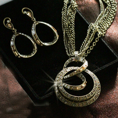 Mid Century Modern Spiral Necklace and Earrings Set