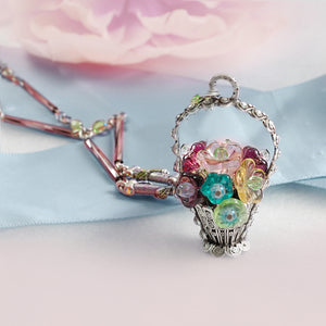 Flower Basket Necklace by Sweet Romance N966