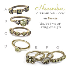 Load image into Gallery viewer, Stackable November Birthstone Ring - Citrine Yellow