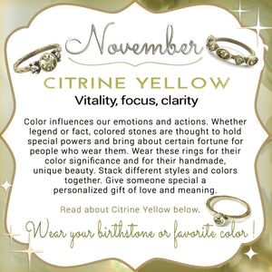 Stackable November Birthstone Ring - Citrine Yellow