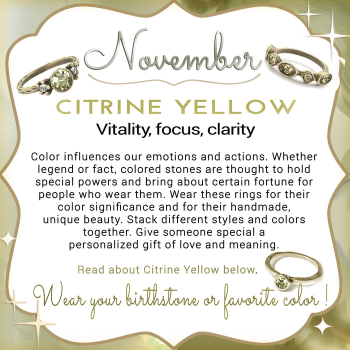 Stackable November Birthstone Ring - Citrine Yellow