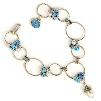 Roses & Circle Link Bracelet OL_BR163 - sweetromanceonlinejewelry