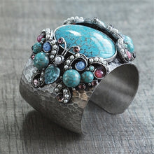 Load image into Gallery viewer, Tang Gemstone Butterfly Cuff Bracelet