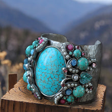 Load image into Gallery viewer, Tang Gemstone Butterfly Cuff Bracelet OL_BR261
