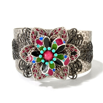 Dawn and Sunset Flower Cuff Bracelet