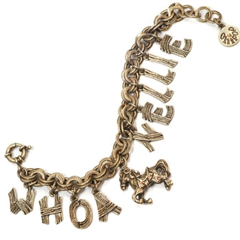 Whoa Nellie Cowgirl Charm Bracelet OL_BR326 - sweetromanceonlinejewelry