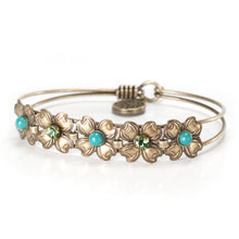 Load image into Gallery viewer, Dogwood Blossom Turquoise Bangle Bracelet OL_BR347