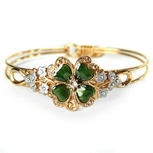 Load image into Gallery viewer, Lucky Clover Enamel Bangle Bracelet