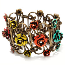Load image into Gallery viewer, Enamel Roses Trellis Bracelet BR818 - Sweet Romance Wholesale