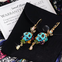 Load image into Gallery viewer, Day of the Dead Halloween Skull Earrings E241