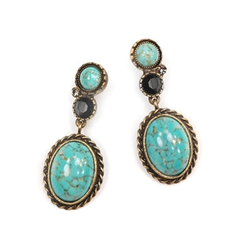 Earthstone Western Desert Earrings OL_E336-TQ-BZ - sweetromanceonlinejewelry