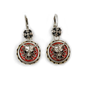 Steer Skull Conchito Earrings E348