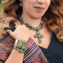 Load image into Gallery viewer, Mayan Cross Necklace &amp; Bracelet Jewelry Set - sweetromanceonlinejewelry
