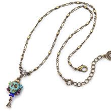 Load image into Gallery viewer, Skull and Crystal Teardrop Necklace N241-TQ