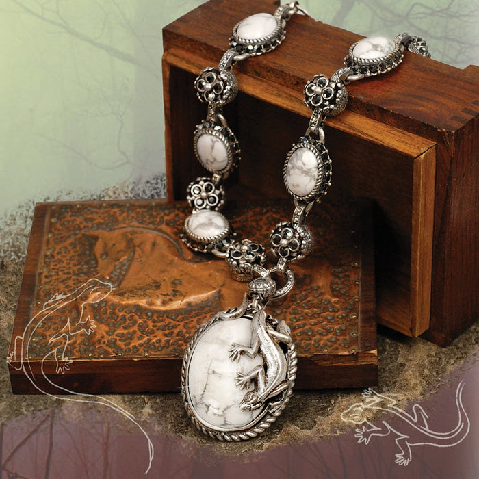 Southwest Desert Lizard Gemstone Necklace