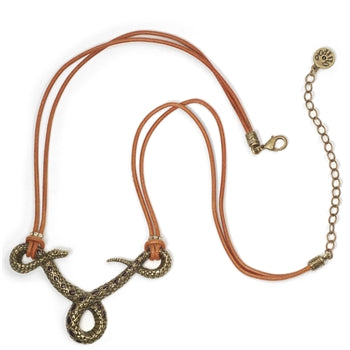 Rattlesnake on Leather Necklace N285
