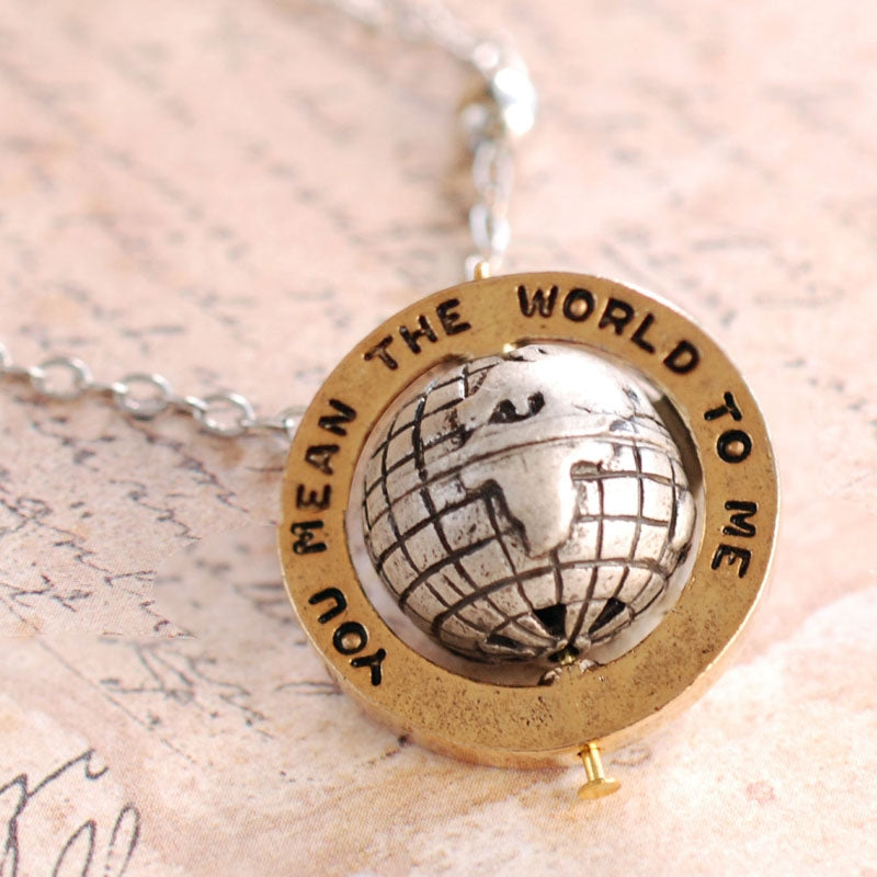 "You mean the world to me" Necklace OL_N315 - sweetromanceonlinejewelry