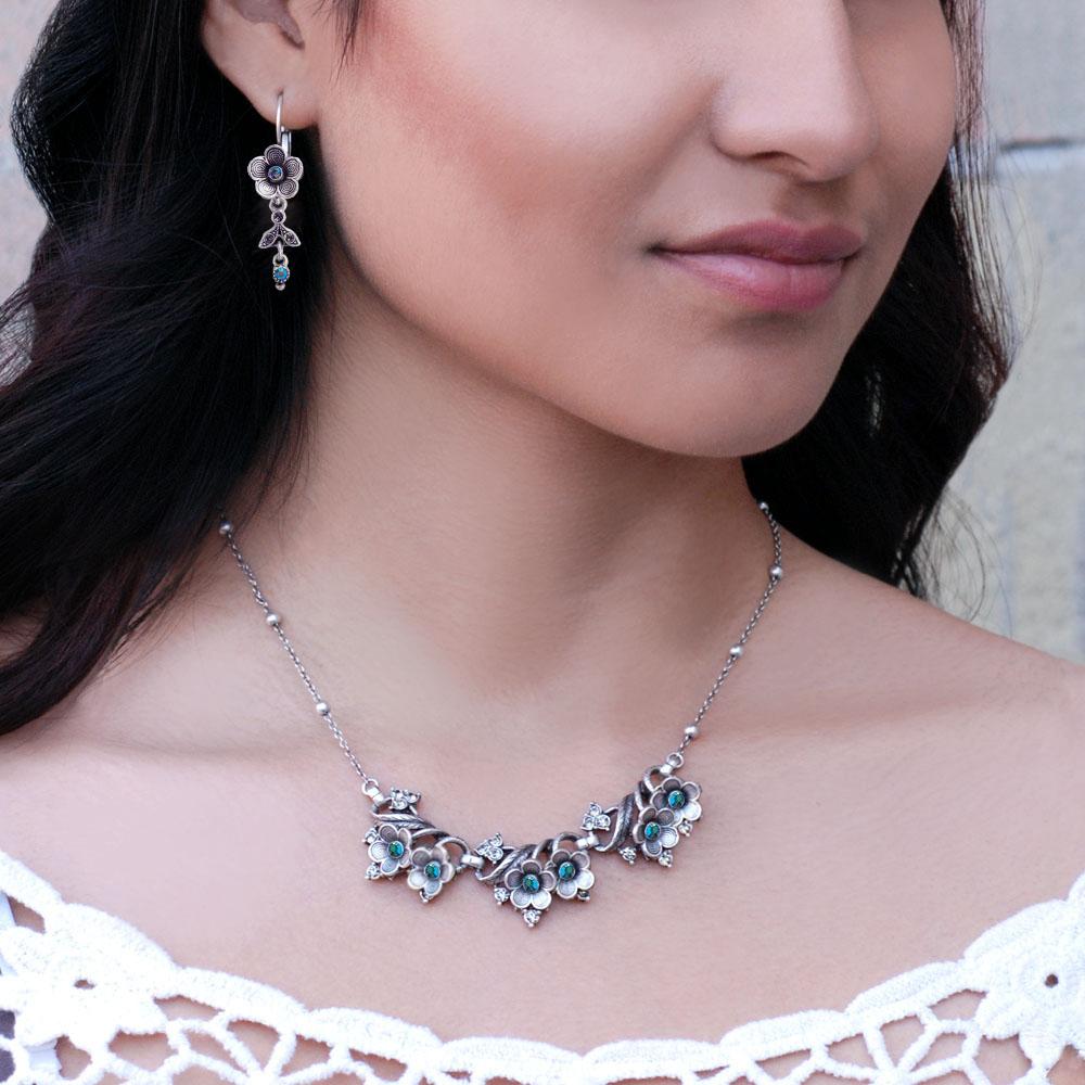 Desert Flower Necklace & Earrings Set - Sweet Romance Wholesale