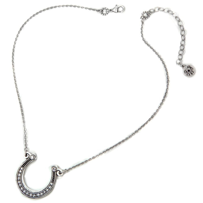 Get Lucky Horseshoe on Chain Necklace N394-SIL
