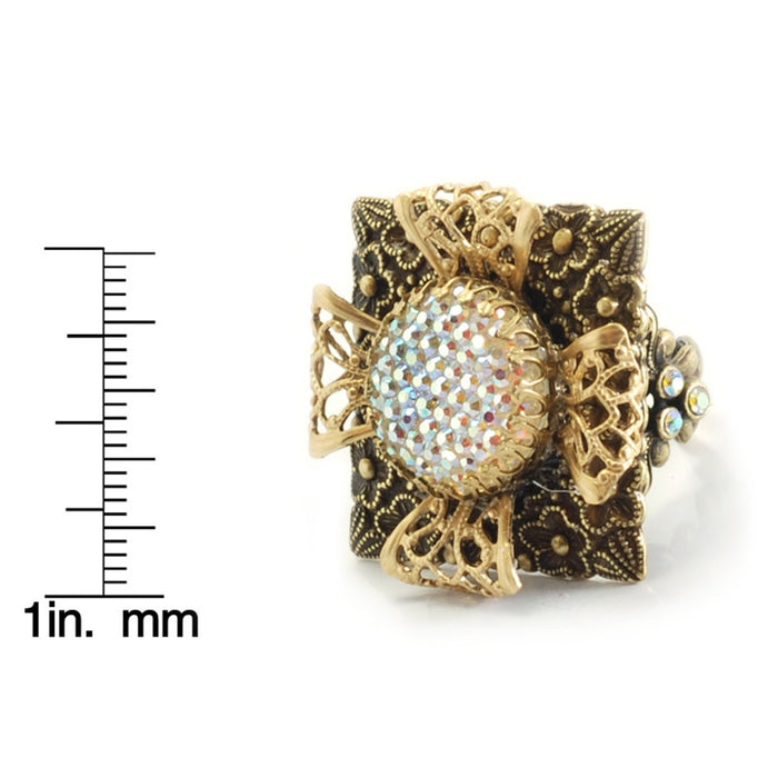 Square Floral Ring R401