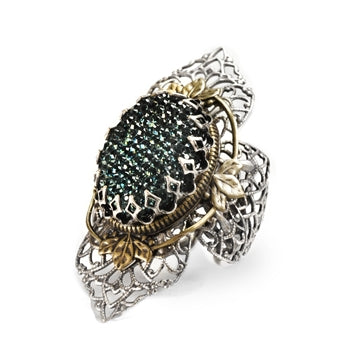 Retro Filigree Crystal Ring R408-LV