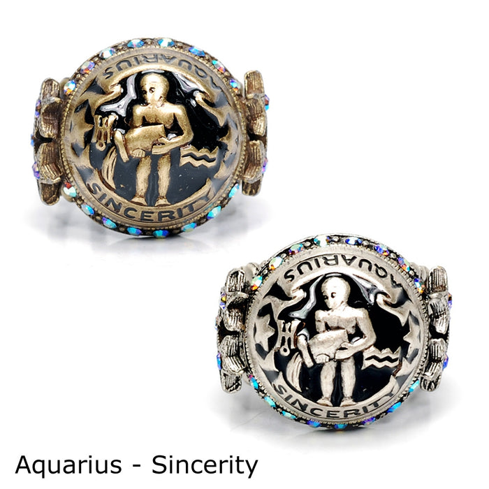 Aquarius Zodiac Rings R426-AQ