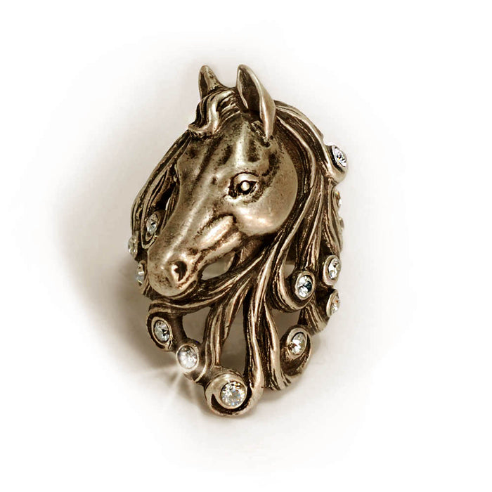 Horse Head Ring in Silver and Bronze