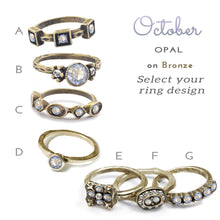 Load image into Gallery viewer, Stackable October Birthstone Ring - Opal Crystal