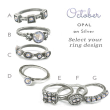 Load image into Gallery viewer, Stackable October Birthstone Ring - Opal Crystal