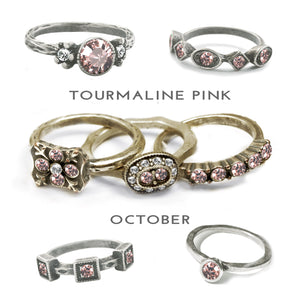 Stackable October Birthstone Ring - Tourmaline Pink