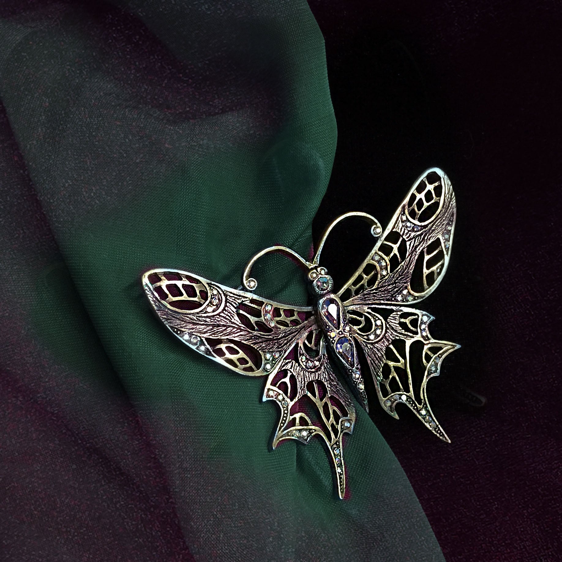 Art Nouveau Butterfly Pin P128 – Sweet Romance Jewelry