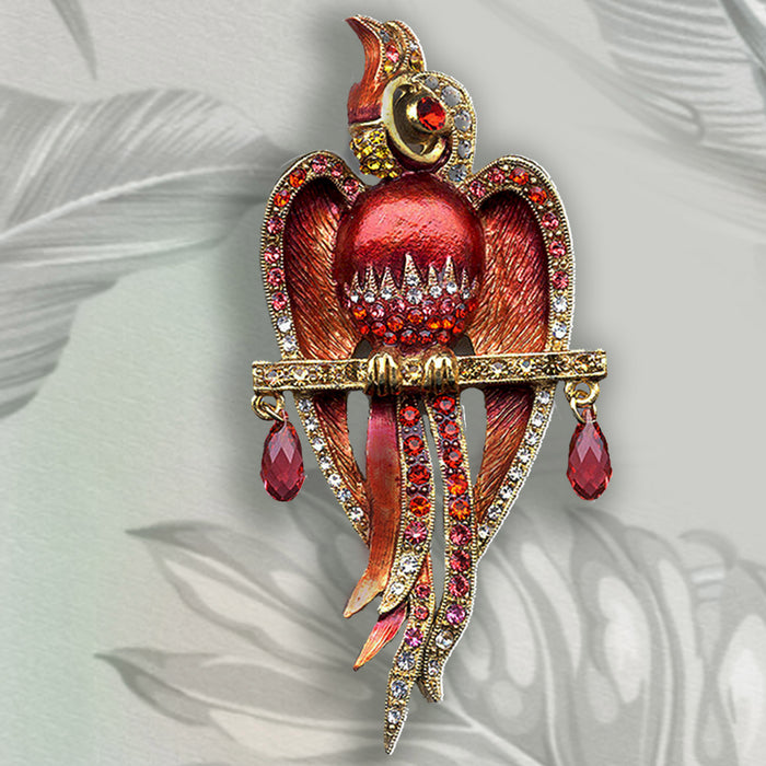 Art Deco Macaw Parrot Pin Brooch